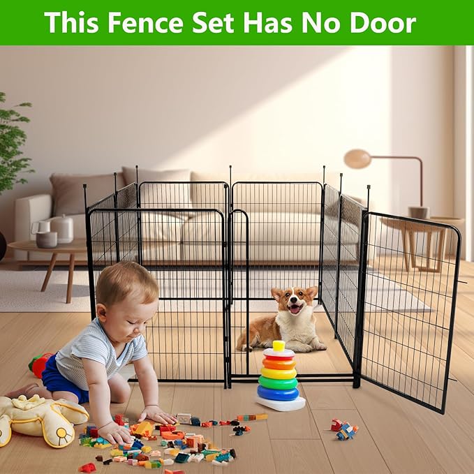 40in(H) Doorless Fence for Garden 14 Panelsï¼ 31.2 Ft(L) Barrier, Outdoor Garden Protection for Dogs Low Threshold,Indoor Fence Without Gate