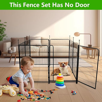 40in(H) Doorless Fence for Garden 14 Panelsï¼ 31.2 Ft(L) Barrier, Outdoor Garden Protection for Dogs Low Threshold,Indoor Fence Without Gate