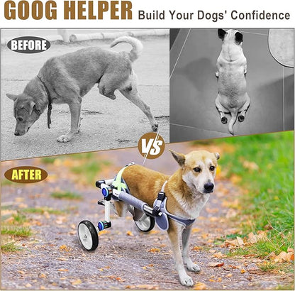 Dog Wheelchair, Adjustable Dog Wheelchair for Back Legs, Stable Dog Cart for Disabled Hind Legs, Help Small Pets with Paralyzed Hind Legs Regain Mobility