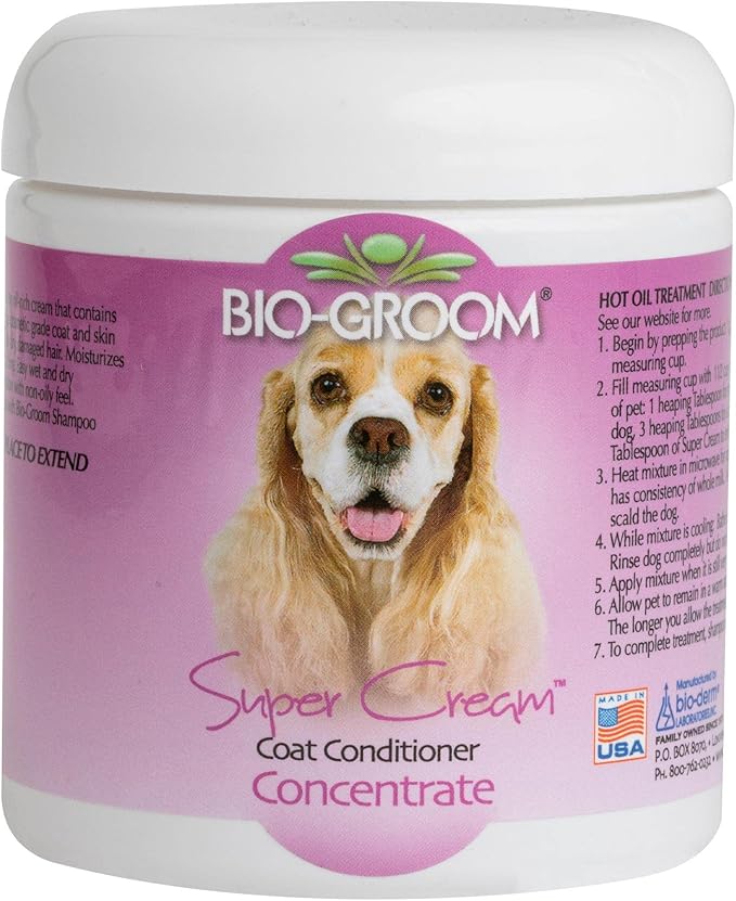Bio-Groom Super Cream Dog Conditioner - Concentrated Coat Conditioner, Dog Bathing Supplies, Puppy Wash, Cat & Dog Grooming Supplies for Sensitive Skin, Cruelty-Free, Made in USA - 8 fl oz 1-Pack