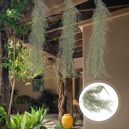 36 Inch Hanging Moss Decor - 1 Pcs Fake Moss - Artificial Plastic Spanish Dried Hanging Vine for Potted Plants Crafts Green Vines