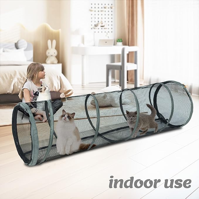 Cat Furniture for Indoor and Outdoor Playpen Portable Cat Tunnels, Kennel Enclosure,Portable Catio for Indoor Cats, Dogs & Small Animals,Easy Connected with Tents or Cubes,2 Packs.