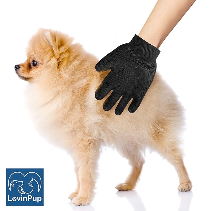 Dog Grooming Gloves, Deshedding Dog Brush, Premium Cleaning, Best Brushing Gloves for Dogs and Cats, Soft and Safe Silicone Tips to Gently Massage Dog, One Pair