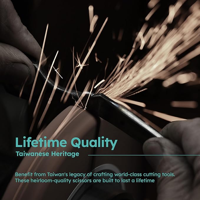 7" Dog Grooming Scissors  Sawtooth Blade, VG10 Stainless Steel for Sharpness, Durability, and Edge Retention, Perfect for Grooming Maltese, Yorkie, Schnauzer