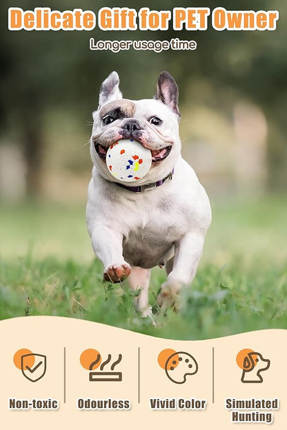 Upgrade Dog Balls for Aggressive Chewers, Indestructible Dog Tennis Balls, Durable Bouncy Dog Toy Balls, Dog Balls for Teething, Interactive Dog Toys for Fetch Game (4 White)