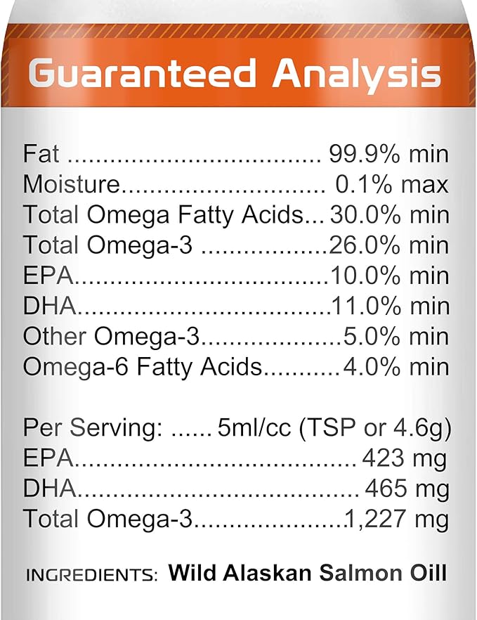 StrellaLab 64 OZ Salmon Oil for Dogs - Omega 3 for Dogs & Cats, Itch & Allergy Relief, Wild Alaskan Salmon Oil Dogs Skin & Coat, Dog Fish Oil Liquid, Shedding Supplement EPA & DHA Fatty Acids - 2Packs