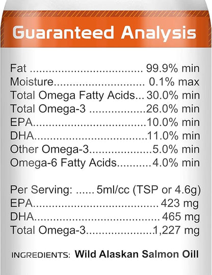 StrellaLab 64 OZ Salmon Oil for Dogs - Omega 3 for Dogs & Cats, Itch & Allergy Relief, Wild Alaskan Salmon Oil Dogs Skin & Coat, Dog Fish Oil Liquid, Shedding Supplement EPA & DHA Fatty Acids - 2Packs