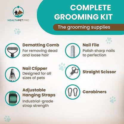 Dog Grooming Hammock for Large Dogs Including Dog Accessories Including Dog Nail Clippers, Dematting Comb, Nail File and Scissor - Dog and Cat Hammock for Grooming - Dog Sling (Small)
