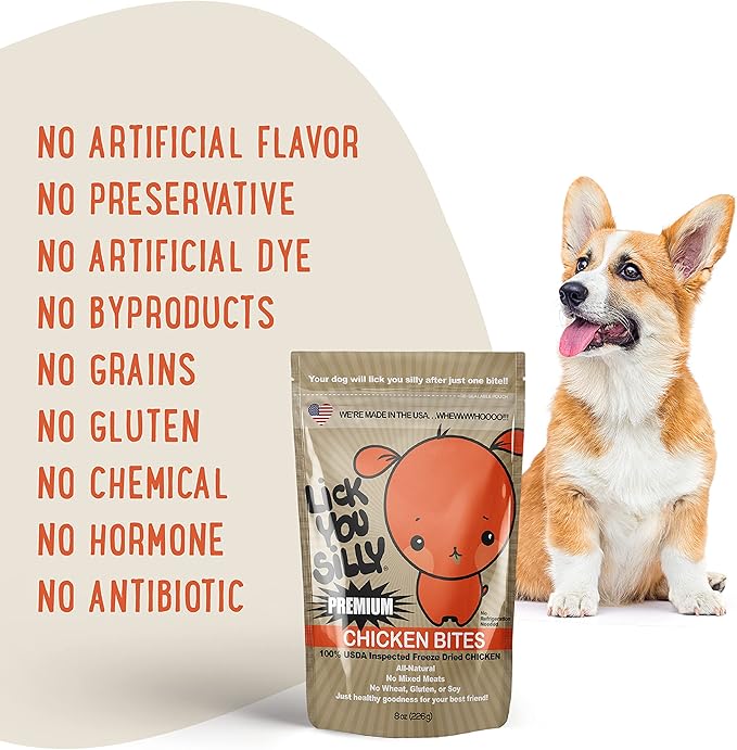 Grain-Free, All-Natural Freeze-Dried Chicken Liver Dog Treats - Made in The USA with Vital Essential Ingredients for Dogs, Including Puppy Training - 8 Ounce Treat Pouch