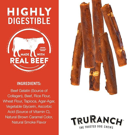 TRURANCH Collagen Rolls - 6" Collagen Rolls for Dogs - Long Lasting Healthy Joint Support - Rawhide Alternative - Skin & Coat Health - Made with Real Beef, Value Pack, 3 Bags, 12 Count