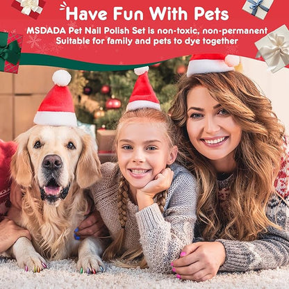 MSDADA Dog Nail Polish Pens Quick Dry, Pet Set for Cats, Safe Non-Toxic, Easy to Create Designs - Great Girl Accessories for Easter