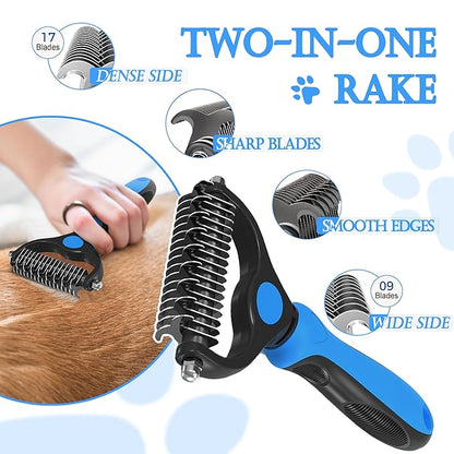 4 in 1 Pet Grooming Kit Dematting tool Stainless Steel Comb Deshedding Brush for Dog and Cat With Long Hair