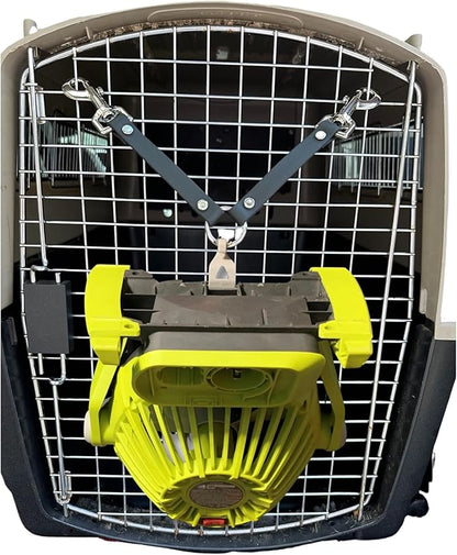 SparkDog Collars Dog Crate Fan Hanger, HotDawg Utility Strap, BioThane Ryobi P3320 Fan Hanger for Ruffland Dog Kennel, Bucket Holder Utility Strap - Made in The USA (Snaps Black)