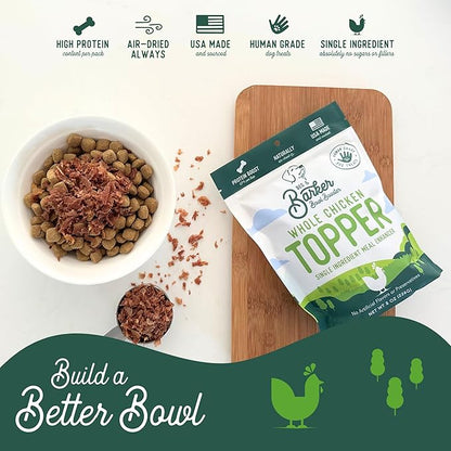 Beg & Barker Chicken Dog Food Toppers for Picky Eaters (8 Ounce, Pack of 1) - Bowl Booster with Whole Chicken - Premium Meal Mixers for Dogs - Single Ingredient, Human Grade, Grain Free