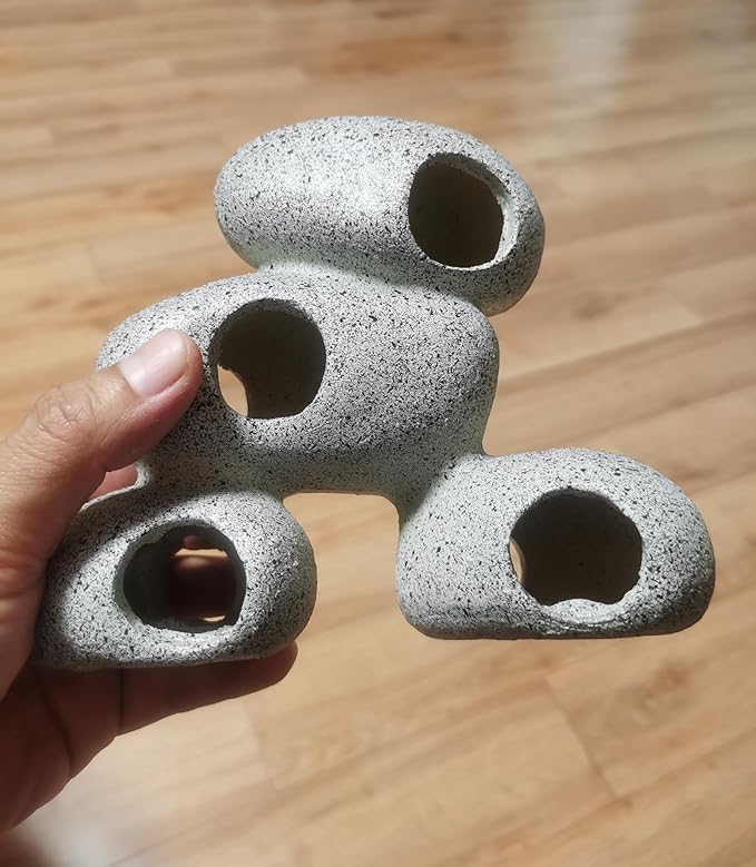 Aquarium Rock Decorations Resin Cichlids Rock with Artificial Moss Betta cave Betta Fish Tank Accessories Fish hides for Aquarium (Rock Cave)