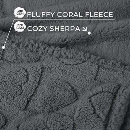 Luciphia Waterproof Blanket for Large Dogs Washable Pet Bed Cover Soft Fluffy Puppy Blanket with Premium Fleece Cozy Calming Cat Blankets for Indoor Cats Grey 85x57 inch