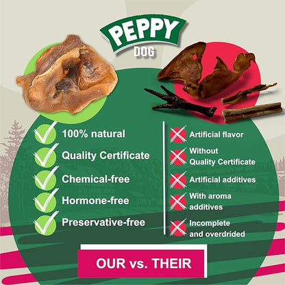 All Natural Pig Ear Slices Dog Treats (70oz) | Protein-Packed | No Preservatives | Promotes Dental Health | Hypoallergenic | Reduces Plaque and Tartar | Perfect Chewiness (70 oz (Pack of 1))