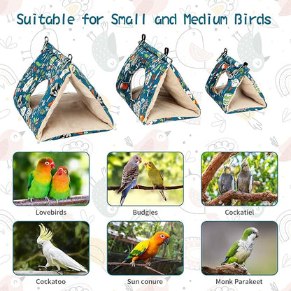 Rypet Winter Warm Bird Nest House - Hanging Hammock Velvet Shed Hut Cage Plush Fluffy Birds Hideaway Sleeping Bed Fuzzy for Parrot Parakeet Cockatiels Budgies Lovebird Smallï¼_lueï¼