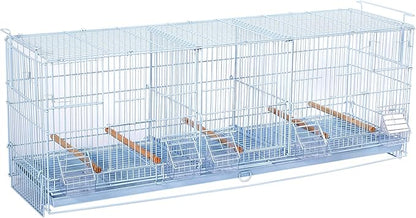 LOT of 2 Extra Large 38"x11"x15"H Stackable Breeder Bird Flight Triple Cage with Removable Double Center Divider and Breeding Nest Box Doors