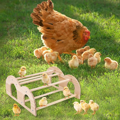 Double Layer Wooden Chicken Perch, Baby Chick Roosting Bars in Coop and Brooder, Chicken Toys, Coop Accessories for Large Bird