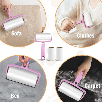 Mestuel Extended Dog Stairs Steps for Couch Sofa Bed, 2 Steps Dog Stairs Ramp for Small Old Joint Injury Dogs Cats Easy Access, Pet Stairs with High Density Foam& Nonslip Bottom, Lint Roller, Gray