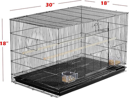 Lot of Breeding Bird Flight Cages for Canary Parakeet Aviaries Budgies Lovebird Finch (Large 30" Black)
