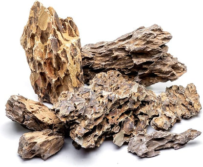 SubstrateSource Natural Stone for Aquarium, Terrarium, Paludarium, Reptile Enclosures - Set of Decorative Rocks for Landcapes, Aquascaping, Fish Tank Decor (Dragon Stone, 16 Pounds, 2-8)