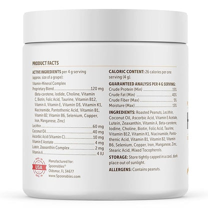 Dog Peanut Butter - Appetite Booster with Multivitamins for Dogs - Energy Supplement for High Energy Dog Activities - Dog Food Toppers for Picky Eaters - High Calorie (8.46oz)