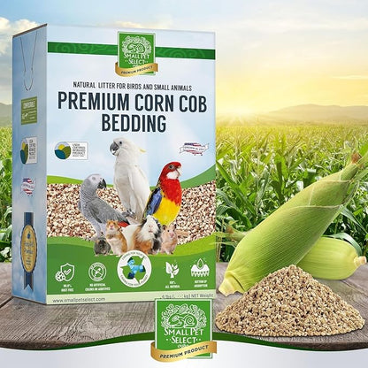 Small Pet Select 100% Natural Corn Cob Bedding for Pets Small Animal & Bird Cage Litter Safe for Hamsters, Guinea Pigs & More -6lb