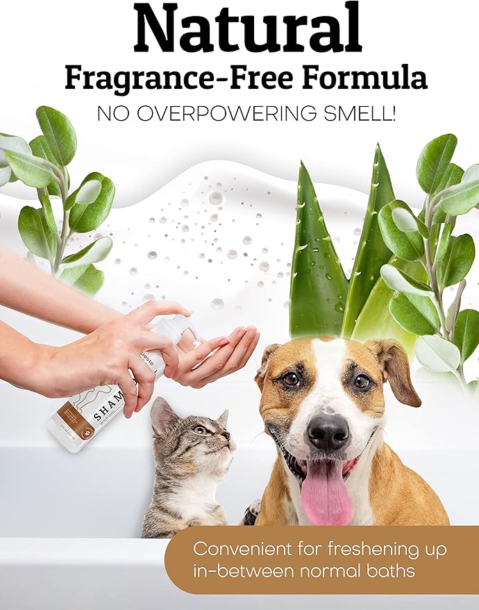 Pets Waterless No-Rinse Pet Shampoo | Soothing Hypoallergenic Gentle | time-Saving Stress-Free foaming Cleanser (3 8 fl oz Bottles Unscented)