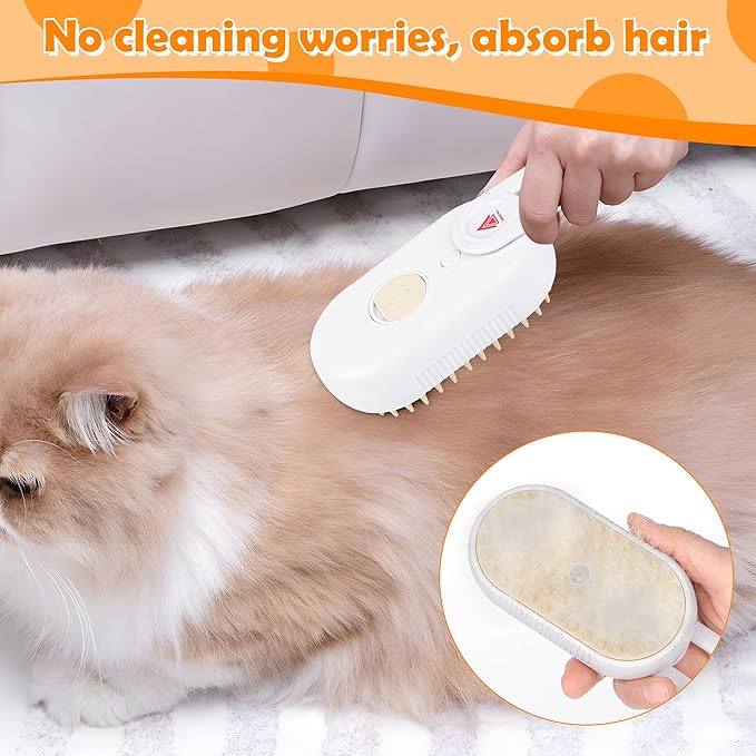 5 in 1 Pet, Cat Grooming & Massage Brush/Comb - Vapour Technology- Rechargeable, Reduce Shedding, Prevent Matting, Enhance hygiene & Bonding, Estblish Best connection with Pet (Coffee)