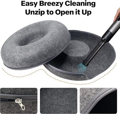 Pawise Peekaboo Cat Cave Donut Tunnel Bed, Cat Tunnel Bed,Bonus Separate Pom-Pom Bell Toy (Not Attached to Cave),Convertible Felt Cats Cave for Indoor Catty(Large)