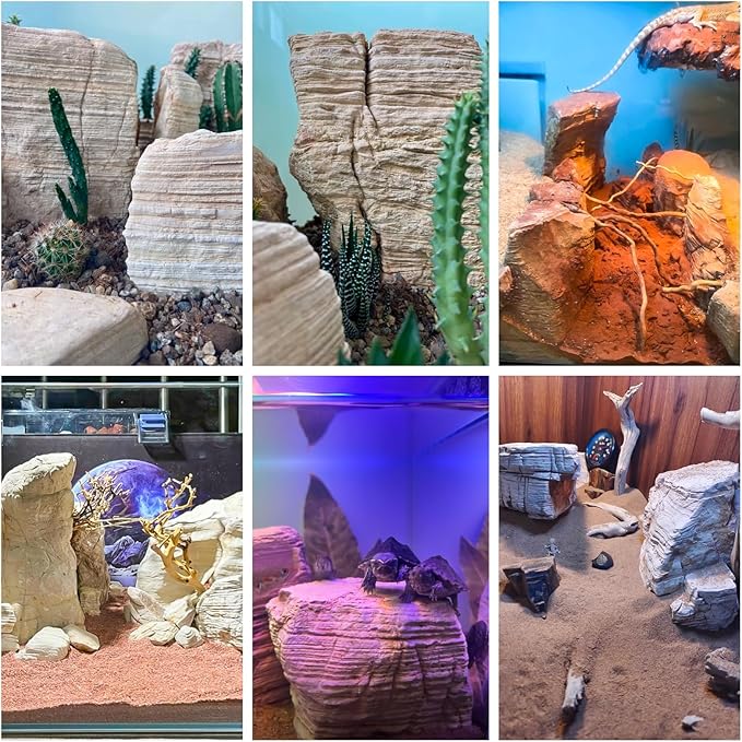 Aquarium Rocks 5LB Fish Tank Stone 2-5 inch Natural Pagoda Rocks for Aquascaping Landscaping Models Terrariums Reptile and Amphibian Enclosures-4-5Pcs