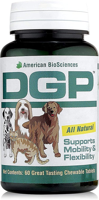 American BioSciences DGP, All-Natural Joint Supplement for Dogs - Joint Support with Turmeric Boswellia Extract - 60 Chewable Pet Tablets per Bottle (60 Count (Pack of 1))