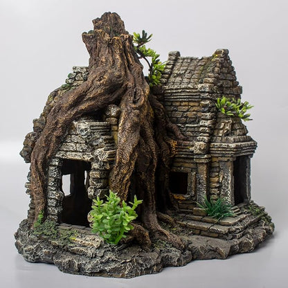 Fish Tank Decorations Aquarium Décor Resin Artificial Tree Trunk Root (B)