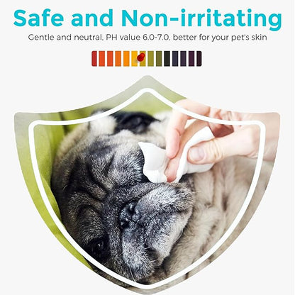Dog Wipes, 100 Count Pet Grooming Wipes, Conditioning Shine Coat, Cleaning and Deodorizing, Pet Wipes for Dogs & Cats, for Sensitive Skin (Unscented)