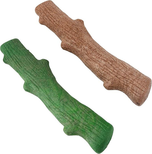 Petstages Dogwood Wood Durable Dog Chew Toys, Real Wood & Mint, 2-Pack, Large