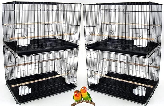 Lot of Breeding Flight Bird Cage for Aviaries Canaries Budgies Finches Lovebird Parakeet (30"x18"x18" Black)