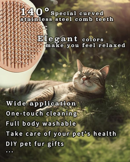 Pet hair brush, Cat grooming brush Dog hair brush pet grooming self cleaning slicker brush for dogs cats puppy rabbit, Cat brush grooming gently removes loose undercoat Paw design brush