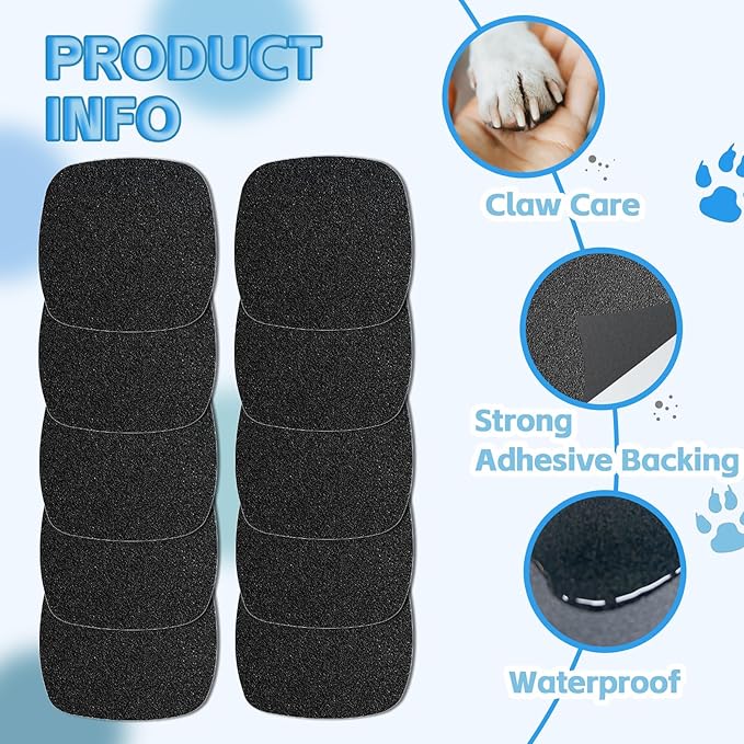 10 Pcs Dog Claw Care Sandpaper - Replacement Sandpapers for Dog Nail File Board Scratch Pad,Dog Claw Grooming Supplies
