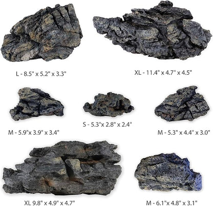 Current USA Seiryu Stone Collection 7 Piece Set | Molded Aquarium Decor Rock Artificial Resin Fish Tank Decoration up to 36" Long Aquariums 8816