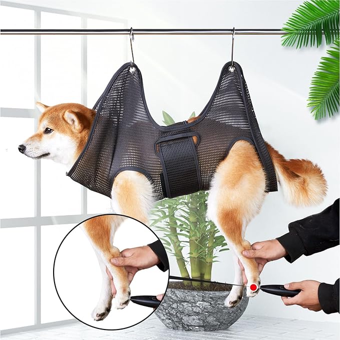 Dog Grooming Hammock, Relaxation Cat Hanger Sling for Trimming Clipping Nails Dog Sling Dog Hammock for Nail Trim Adjustable Dog Hammock Restraint Bag for Small Medium Large Dog