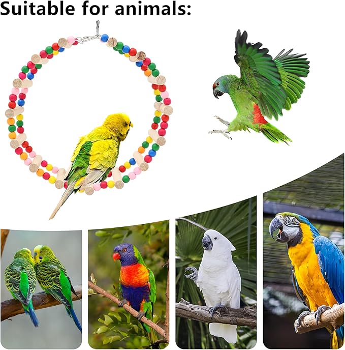 15-Step Bird Ladder Bridge,28.74 x 3.15 inch Raw Wood and Edible Dye,2 Pieces Pet Hamster Climbing Ladder Swing Toys Suitable for Small to Medium Birds,Bird Cage Accessories (15 Ladders -2pcs)