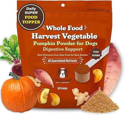 Natural Dog Company Pumpkin Digestive Support Granules Dog Food Topper - Fiber-Rich, Nutrient-Dense Superfood Blend for Gut Health, Holistic Care, Prebiotics