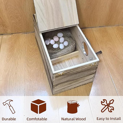 Tfwadmx Cockatiel Nesting Box Bird Nest Box Wood Bird House for Cage Parrot Breeding Boxes for Conures and Other Medium Sized Birds 13.4" x 7.5" x 6.7"