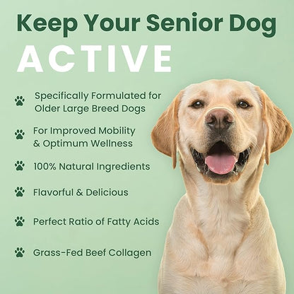 Veterinary Naturals Hemp & HIPS Joint Supplement for Dogs/Supports Relief from Hip and Joint Pain in Large, Aging Dogs (Regular, Rotisserie Chicken)