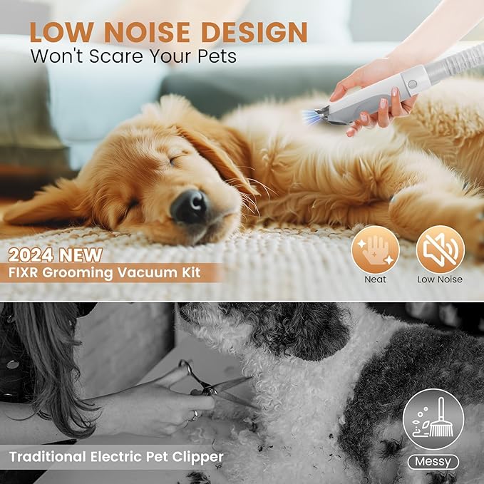 Dog Grooming Vacuum, Pet Grooming Kit, Dog Clipper Nail Trimmer Grinder, 2.5L Dust Cup 7 Grooming Tools 11000Pa Dog Vacuum for Shedding Grooming, Pet Grooming Vacuum for Dogs, Home Cleaning, PG50 Plus