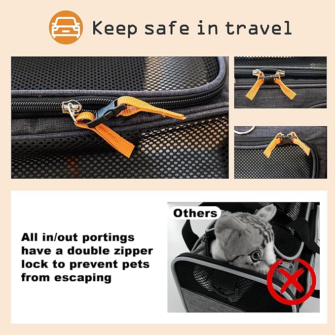 19x13x9 TSA Approved top Expandable pet Carrier for Small Dog Under 13 lbs,Medium cat Under 15 lbs,for Southwest Allegiant Spirit and Other Airlines only Have 9'' or 9.5'' Height Space