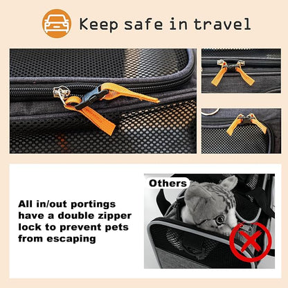 19x13x9 TSA Approved top Expandable pet Carrier for Small Dog Under 13 lbs,Medium cat Under 15 lbs,for Southwest Allegiant Spirit and Other Airlines only Have 9'' or 9.5'' Height Space
