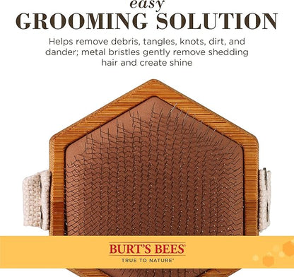 Burt's Bees for Pets Dog Brush, Hair Brush for Dogs, 24 Count, Reduces Shedding, Easy to Hold, Ideal for Daily Grooming, Ergonomic Design, Bamboo & Recycled Materials, Best for All Hair Types